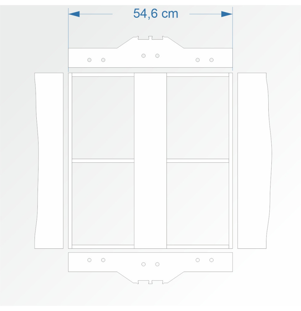 Modul rovný dvojkolejný 60 cm – čela 2D99 a 2D99