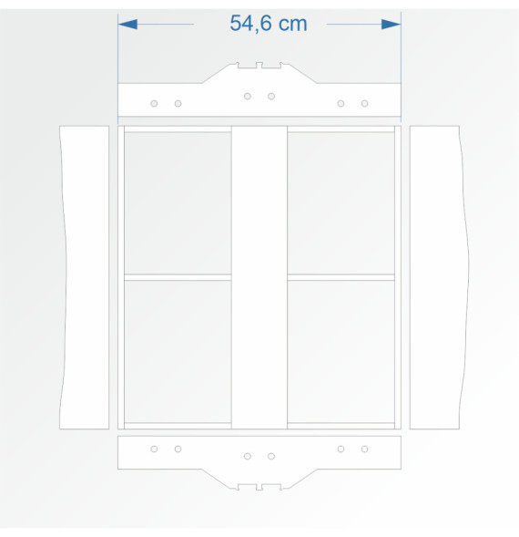 Modul rovný dvojkolejný 60 cm – čela 2D99 a 2D99
