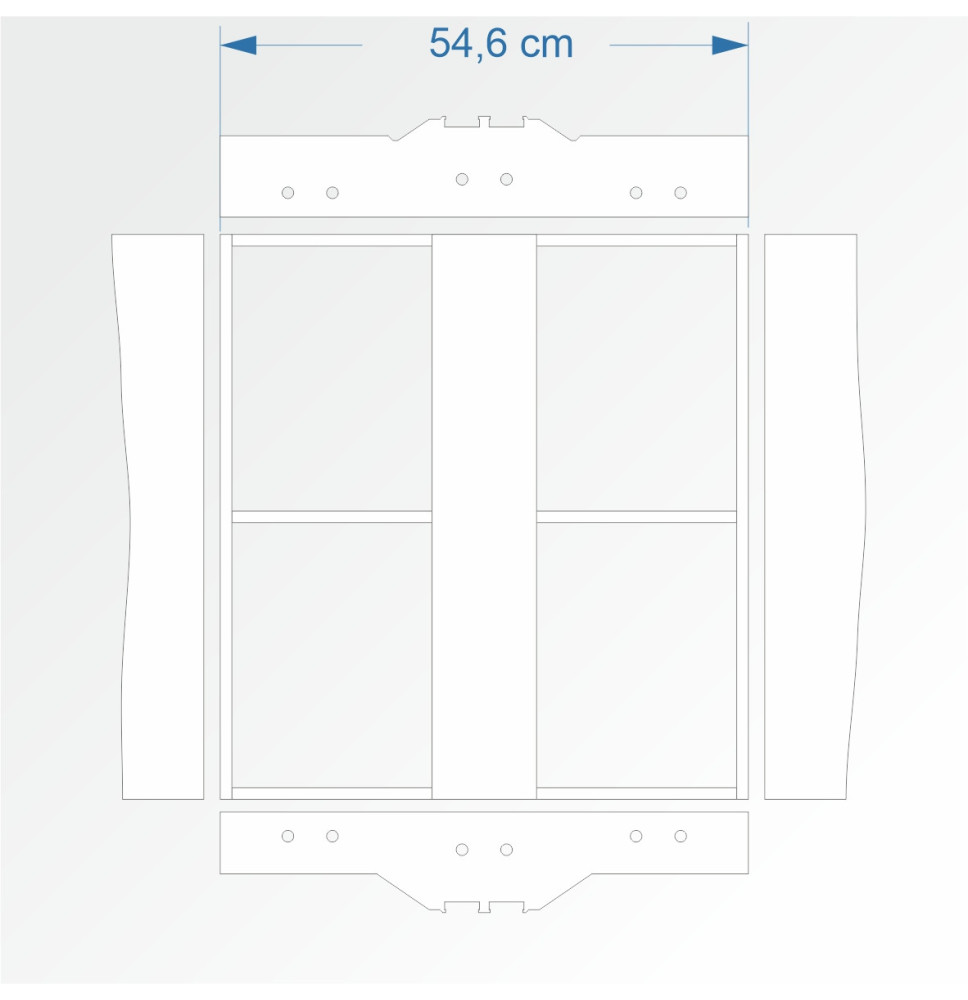 Modul rovný dvojkolejný 60 cm – čela 2D99 a 2E99