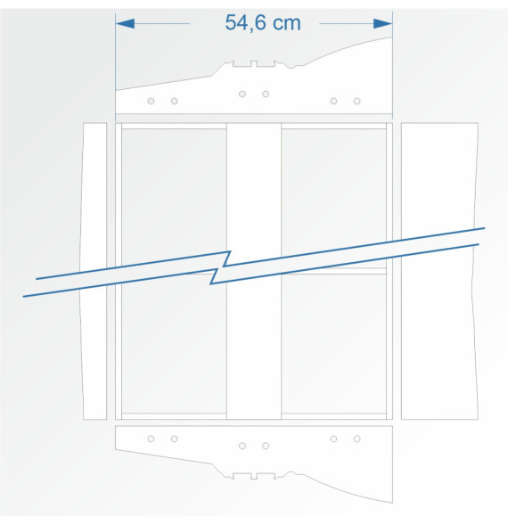 Modul rovný dvojkolejný 90 cm – čela 2B96 a 2B96