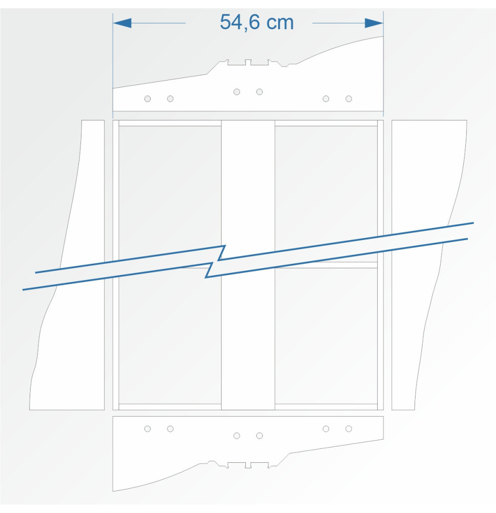 Modul rovný dvojkolejný 90 cm – čela 2B96 a 2B96
