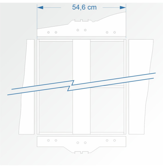 Modul rovný dvojkolejný 90 cm – čela 2B96 a 2D99