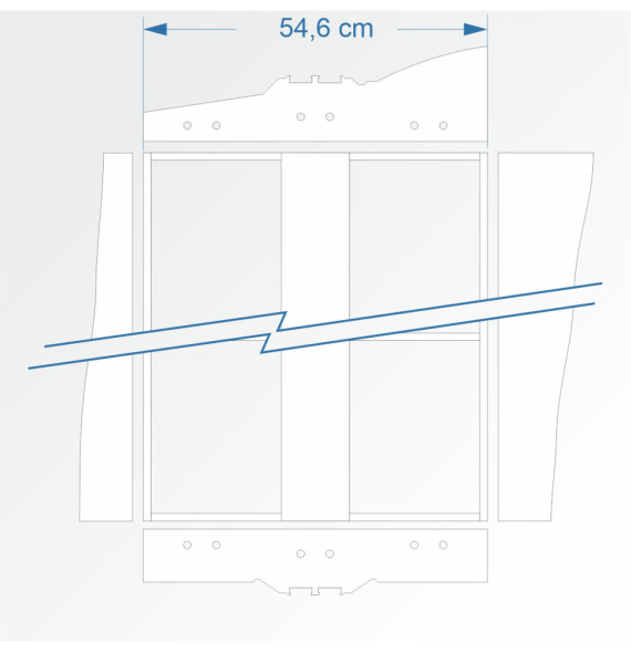 Modul rovný dvojkolejný 90 cm – čela 2B96 a 2E99