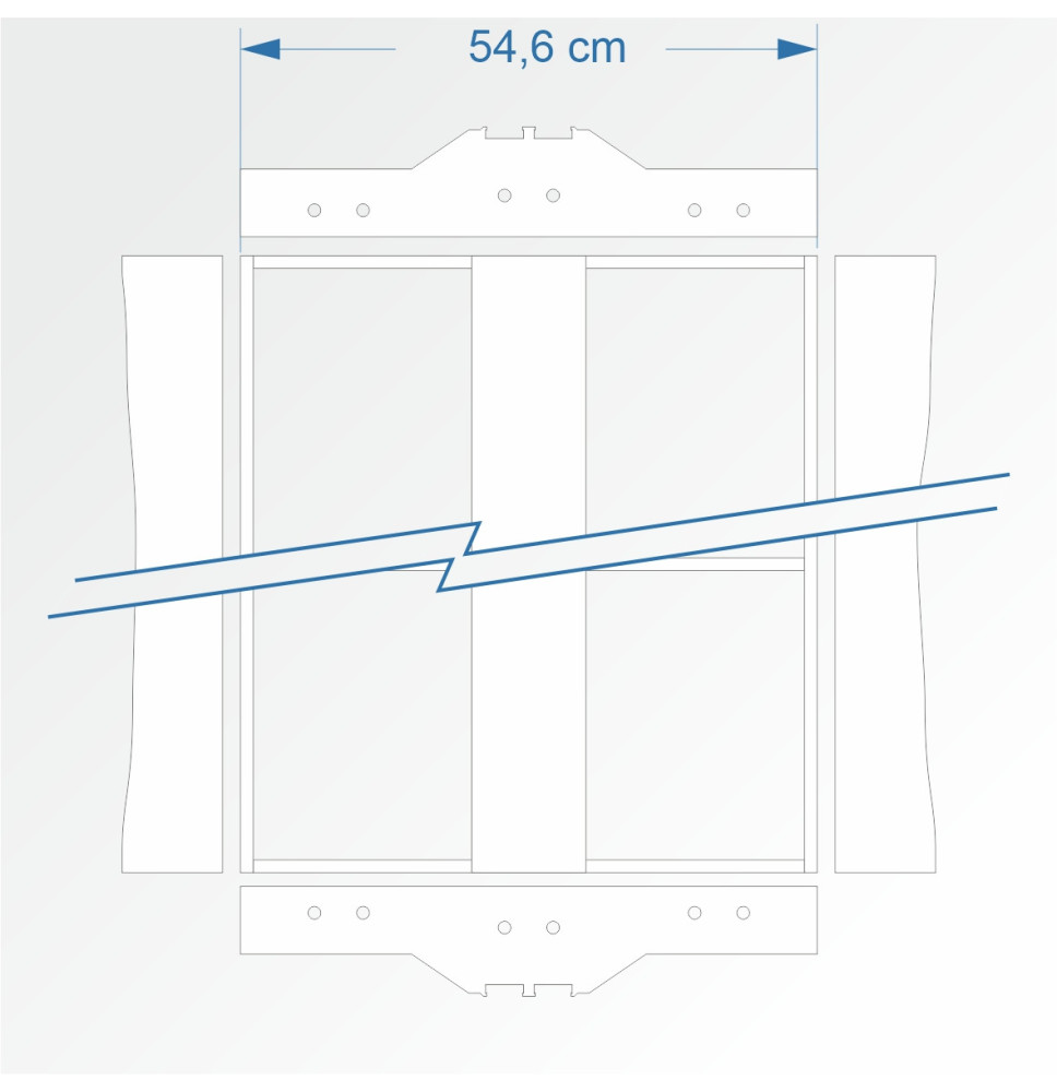 Modul rovný dvojkolejný 90 cm – čela 2D99 a 2D99