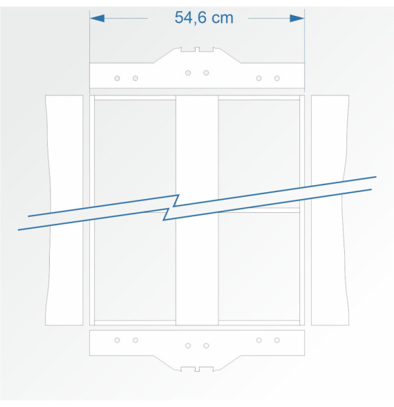 Modul rovný dvojkolejný 90 cm – čela 2D99 a 2D99