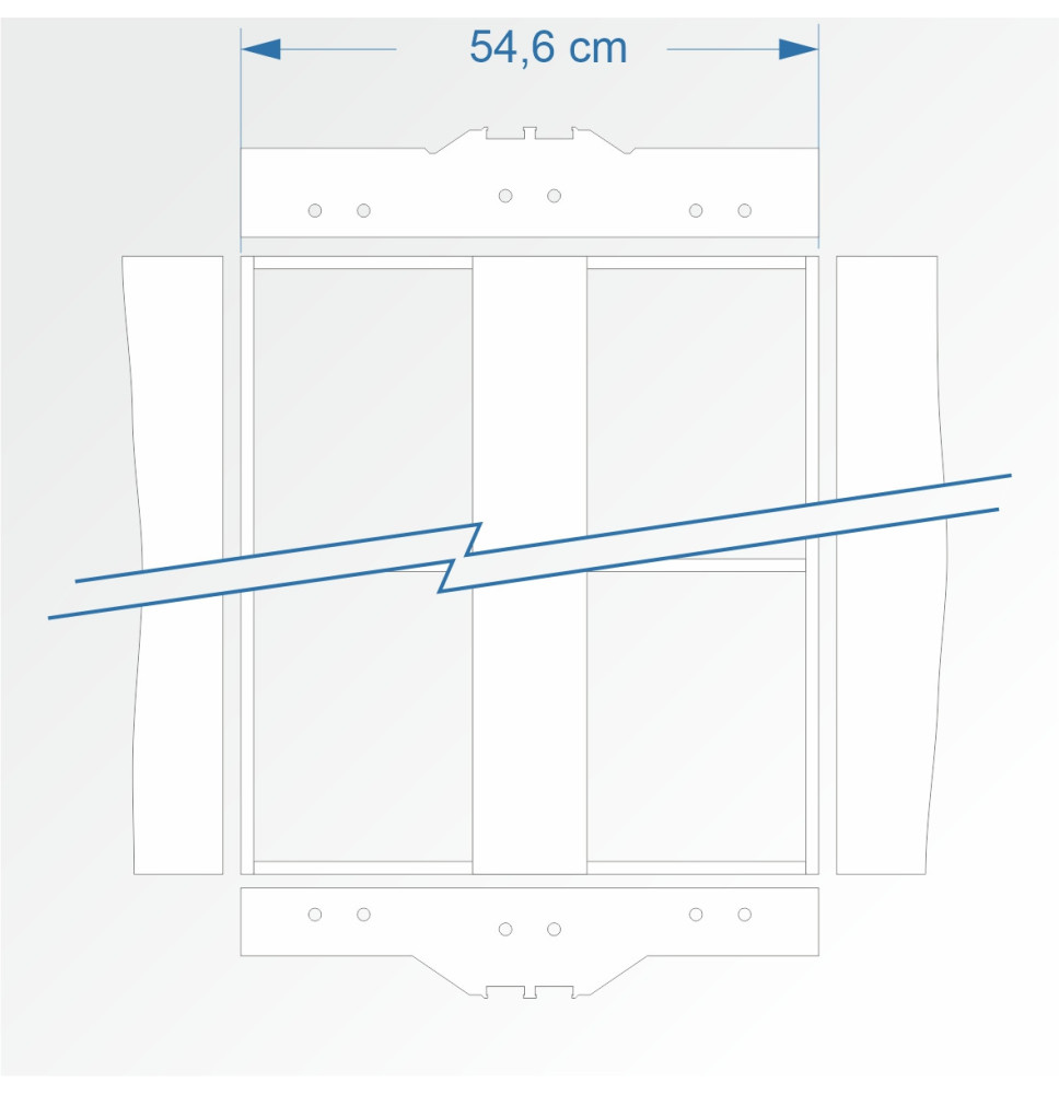 Modul rovný dvojkolejný 90 cm – čela 2D99 a 2E99