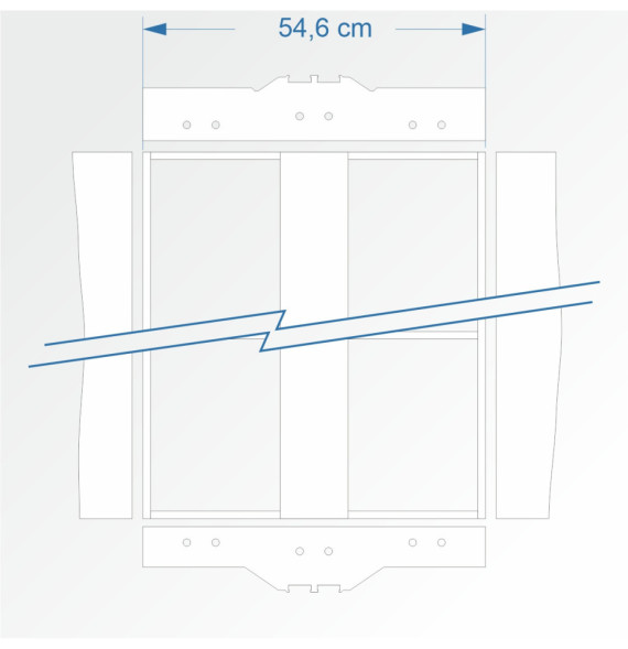 Modul rovný dvojkolejný 90 cm – čela 2D99 a 2E99