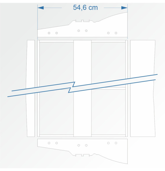 Modul rovný dvojkolejný 120 cm – čela 2B96 a 2B96
