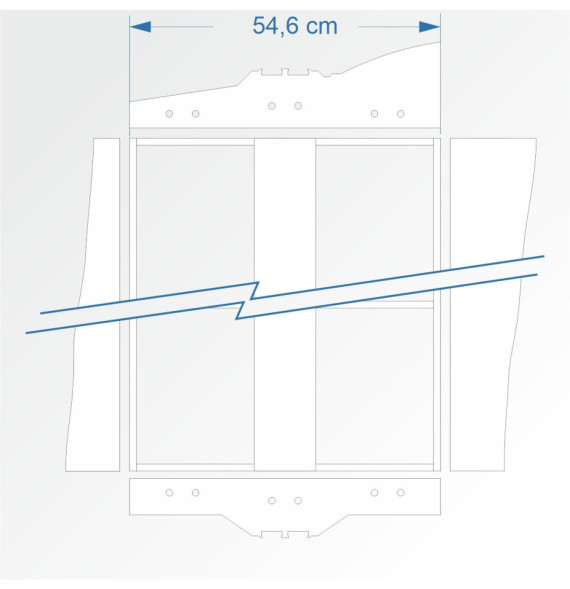 Modul rovný dvojkolejný 120 cm – čela 2B96 a 2D99