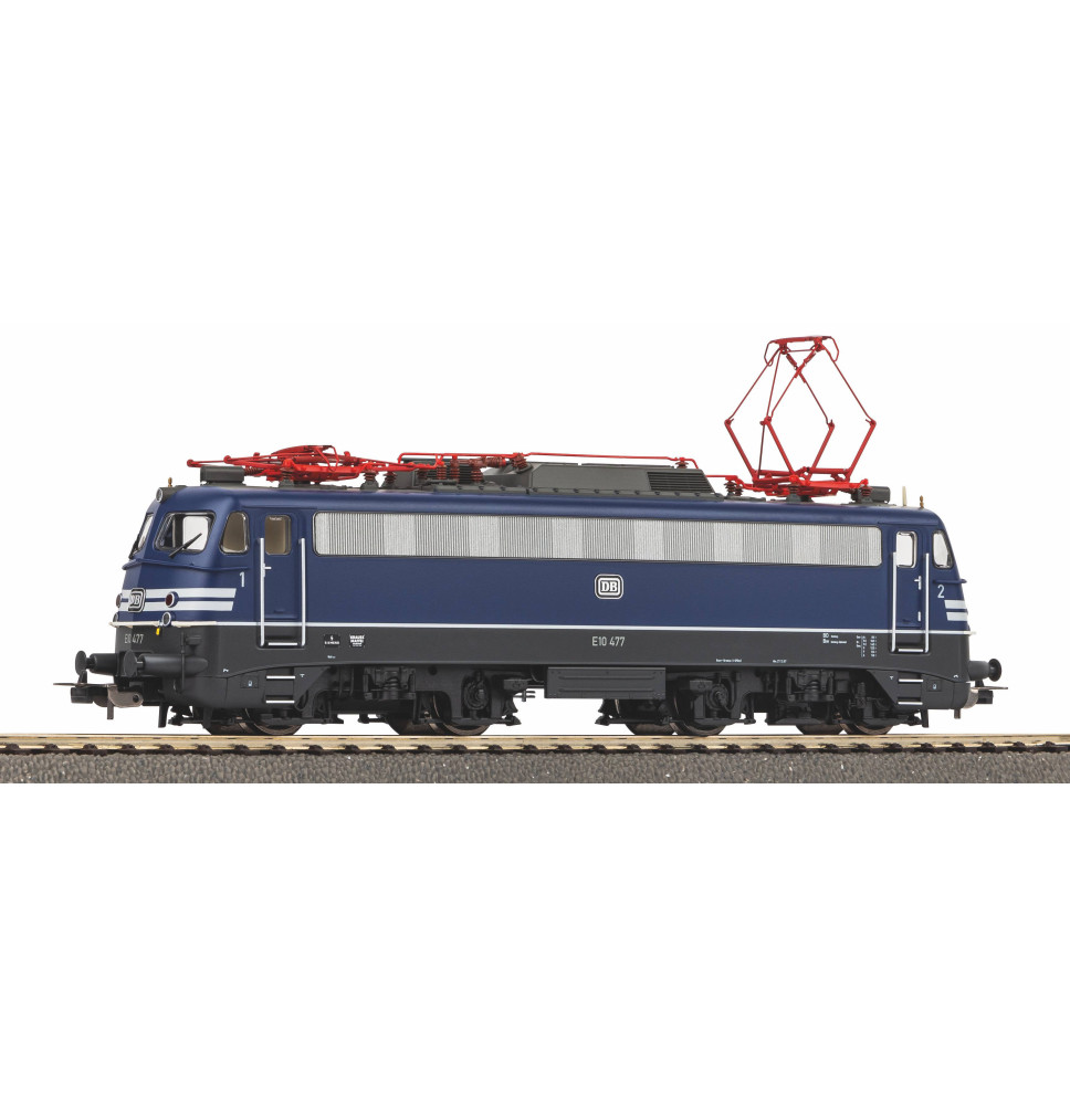Elektrická lokomotiva se zvukem E 10 477 m. Warnstreifen DB