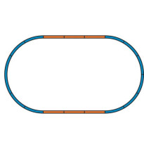Start-set s parní lokomotivou BR 98 DB + 2 osobní vozy - kolejivo A-Gleis s podložím