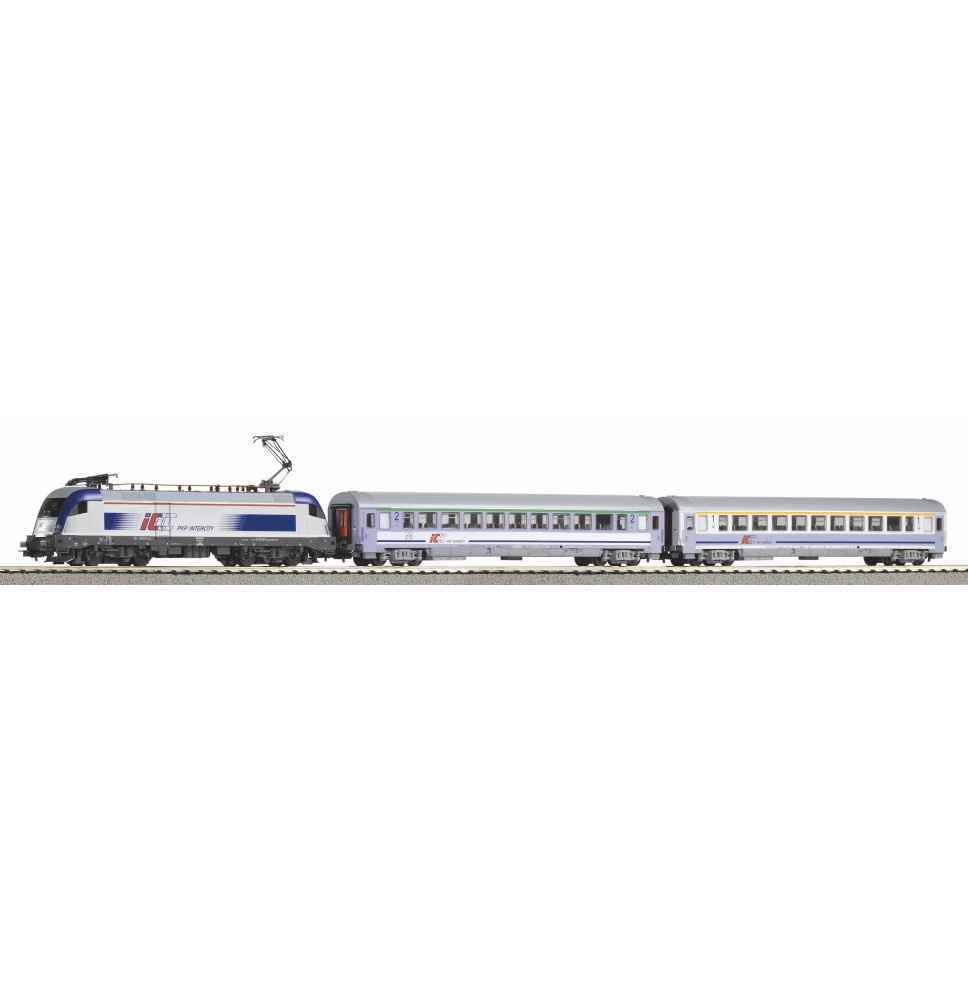 WLAN start-set s elektrickou lokomotivou PKP Taurus C a 2 osobní vozy - kolejivo A-Gleis s podložím