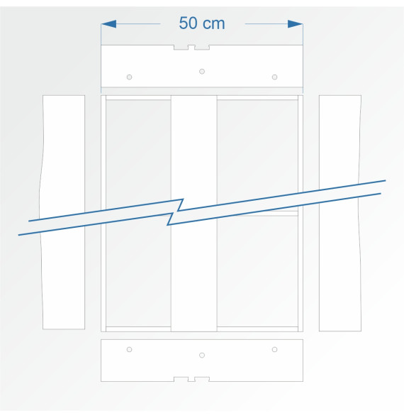 Modul rovný dvojkolejná stanice 90 cm – čela stanice a stanice