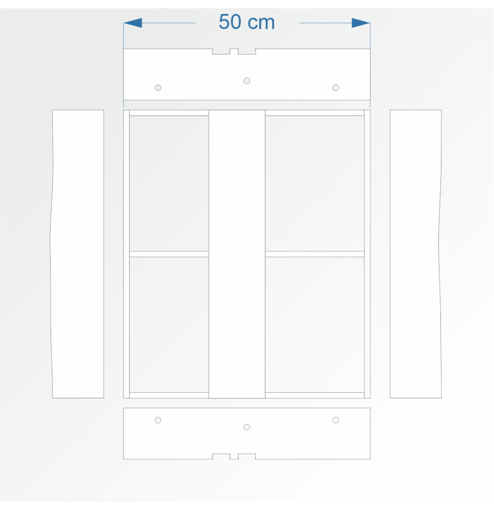 Modul rovný dvojkolejná stanice 60 cm – čela stanice a stanice
