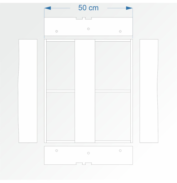 Modul rovný dvojkolejná stanice 60 cm – čela stanice a stanice