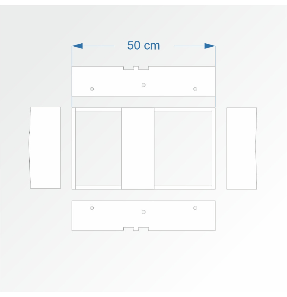 Modul rovný dvojkolejná stanice 30 cm – čela stanice a stanice