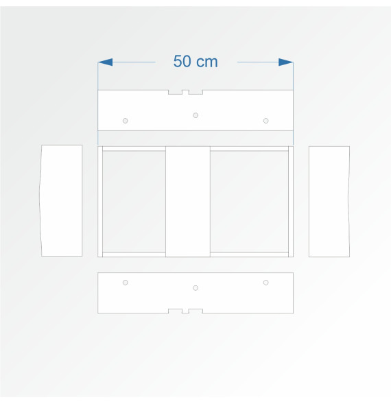 Modul rovný dvojkolejná stanice 30 cm – čela stanice a stanice