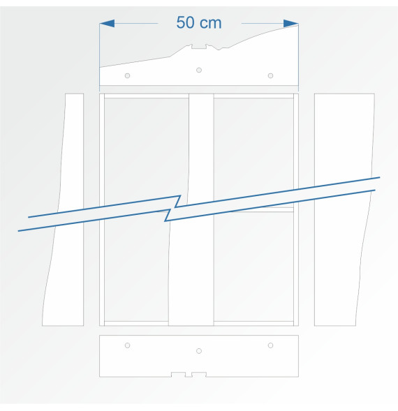 Modul rovný zhlaví dvojkolejné stanice 90 cm – čela B96 a stanice