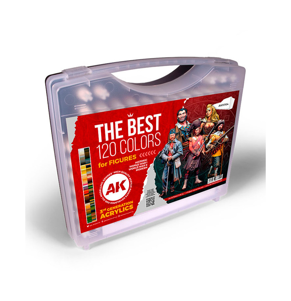 3GEN  PLASTIC BRIEFCASE 120 FIGURE COLORS