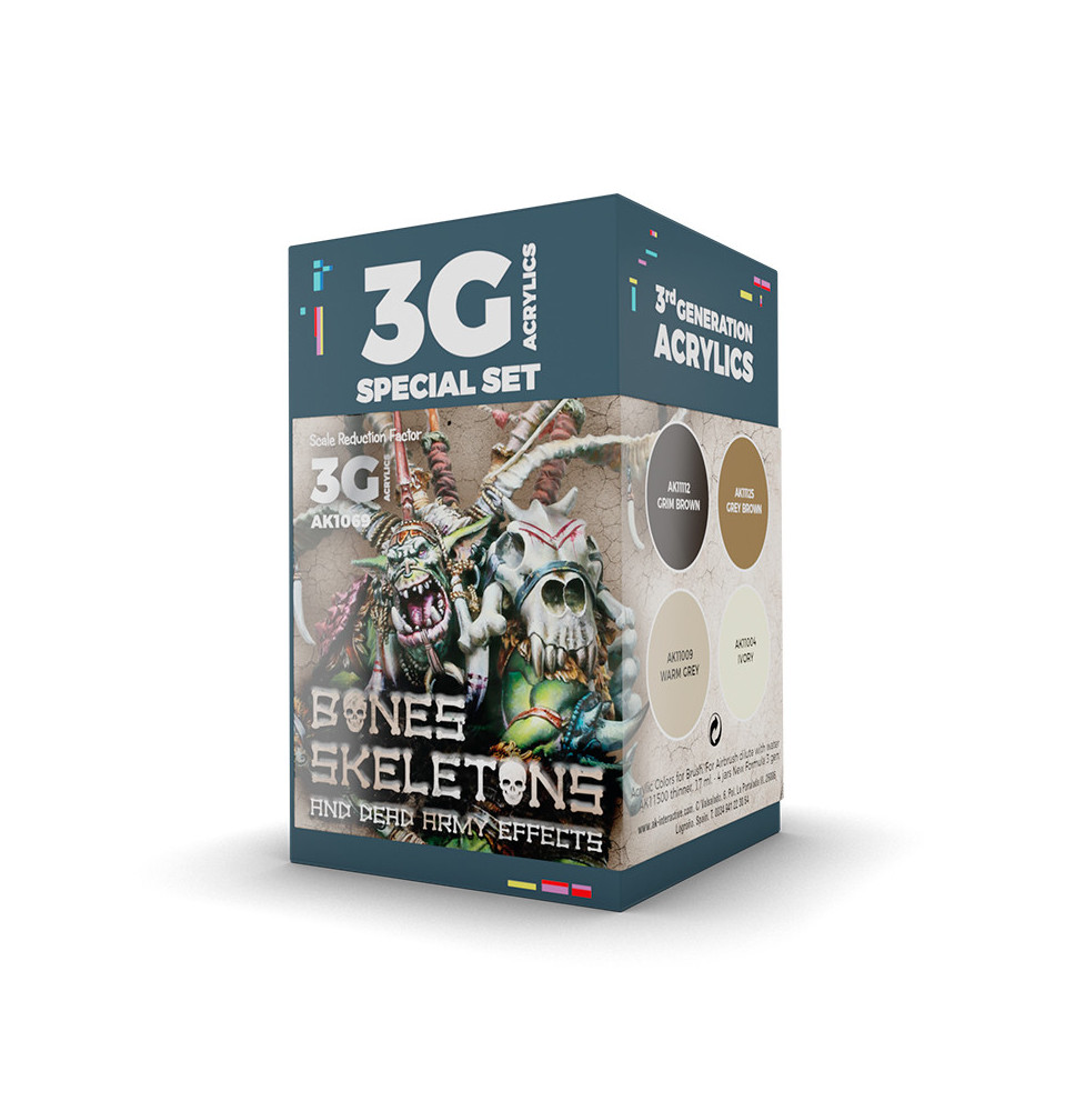 3GEN WARGAME COLOR SET BONES AND SKELETONS.