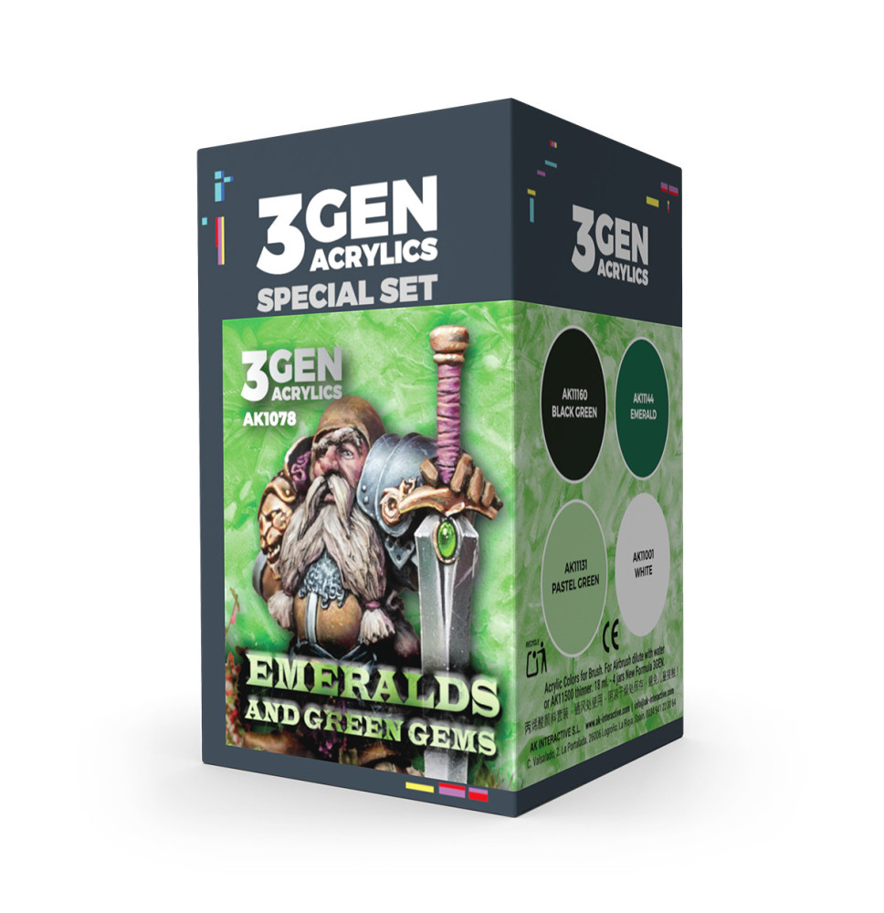 3GEN WARGAME COLOR SET EMERALDS AND GREEN GEMS