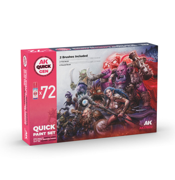 QUICK GEN SET 72 COLORS  (2 BRUSHES)