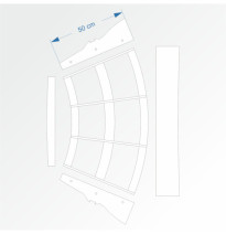 Modul obloukový rádius 100 cm 45°– čela B96 a B96