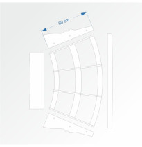 Modul obloukový rádius 100 cm 45°– čela B96 a B96