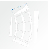 Modul obloukový rádius 100 cm 45°– čela B96 a F96