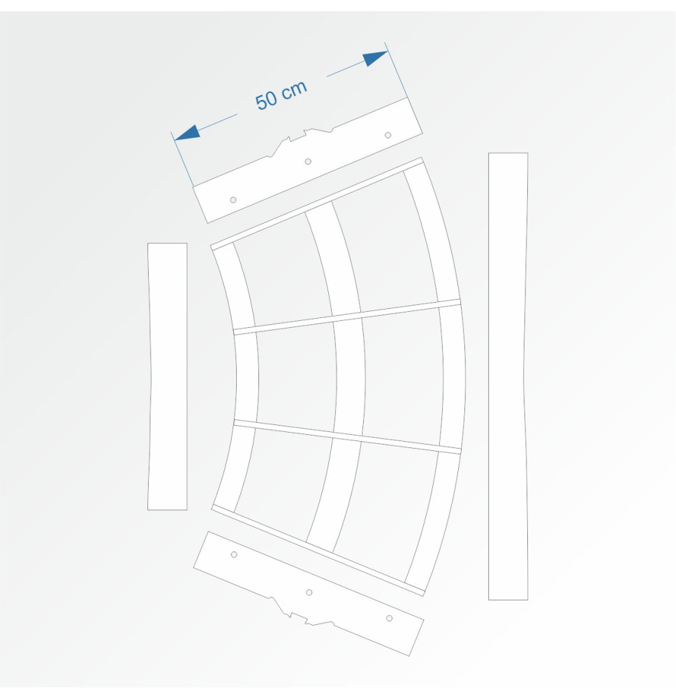 Modul obloukový rádius 100 cm 45°– čela E96 a E96