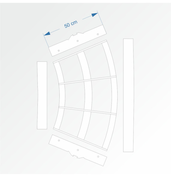 Modul obloukový rádius 100 cm 45°– čela E96 a E96
