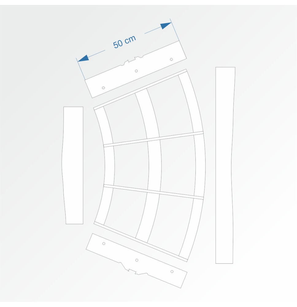 Modul obloukový rádius 100 cm 45°– čela E96 a F96