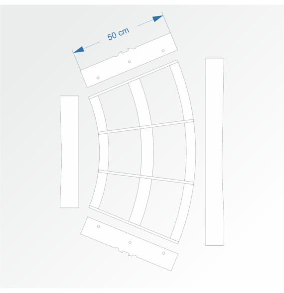 Modul obloukový rádius 100 cm 45°– čela F96 a F96