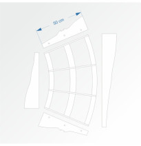Modul obloukový rádius 100 cm 45°– čela B96 a B96