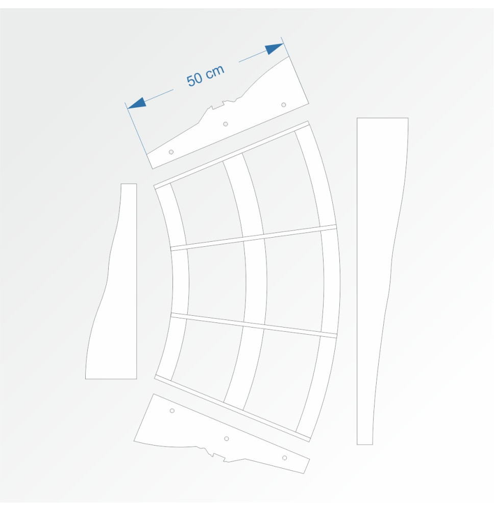 Modul obloukový rádius 100 cm 45°– čela B96 a B96