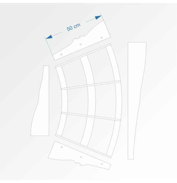 Modul obloukový rádius 100 cm 45°– čela B96 a B96