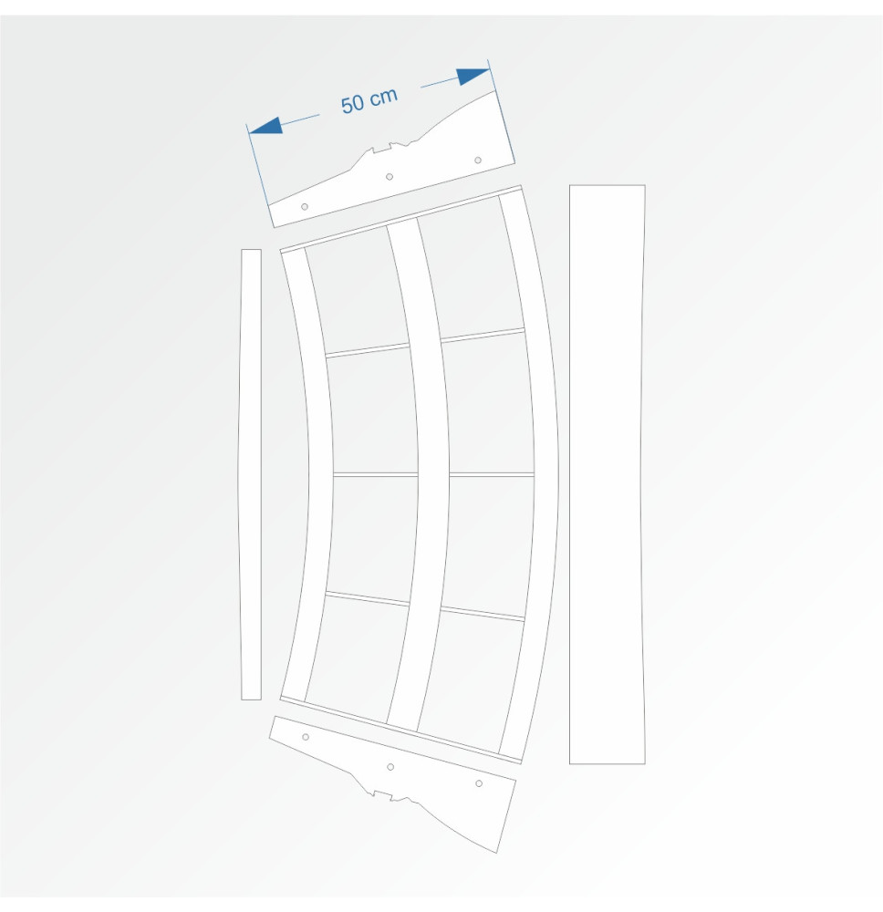 Modul obloukový rádius 200 cm 30°– čela B96 a B96