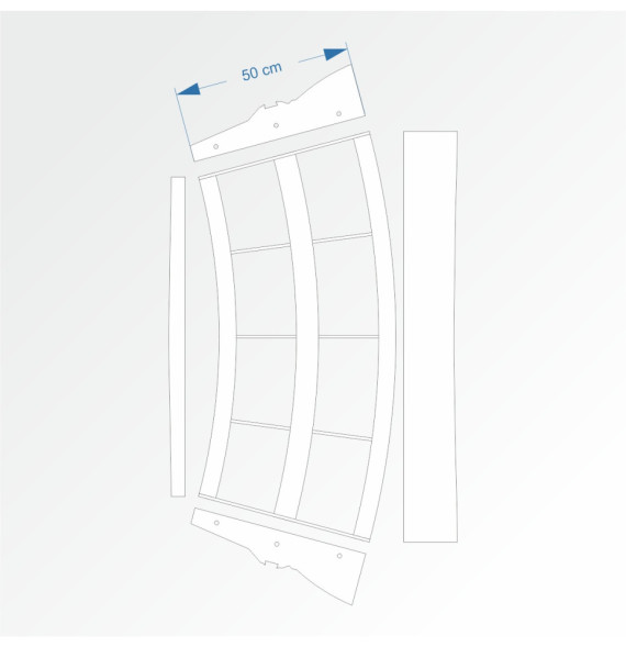 Modul obloukový rádius 200 cm 30°– čela B96 a B96