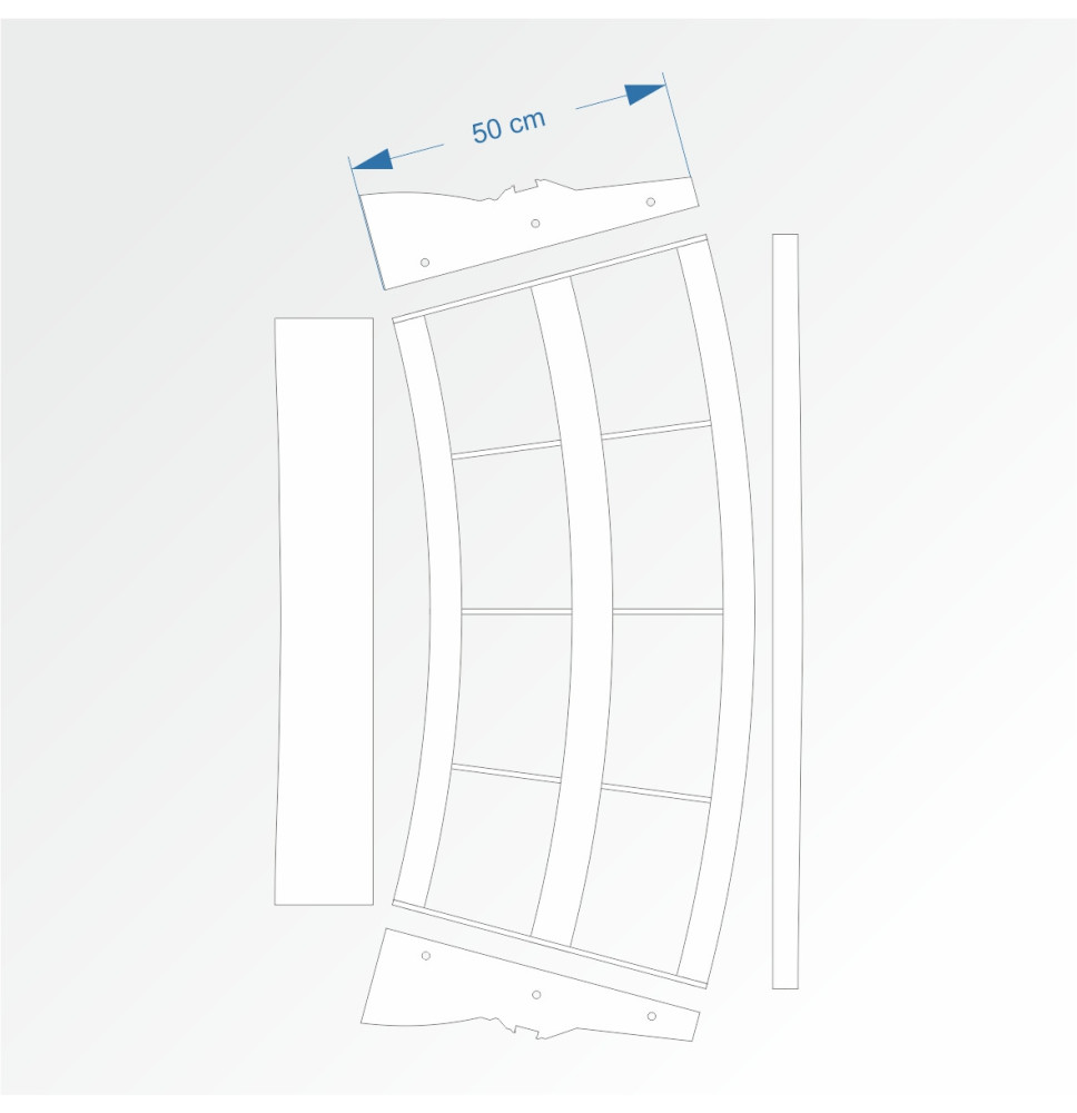 Modul obloukový rádius 200 cm 30°– čela B96 a B96