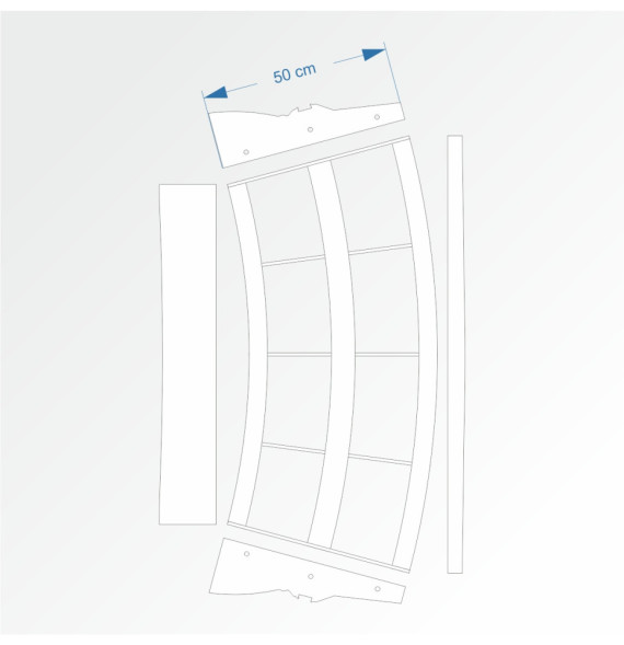 Modul obloukový rádius 200 cm 30°– čela B96 a B96