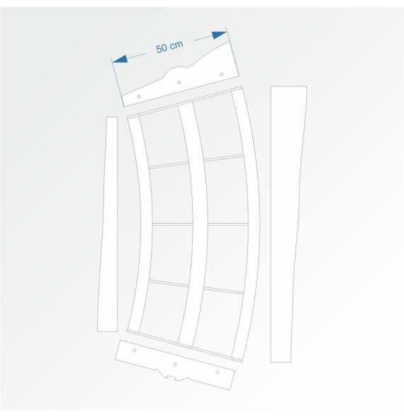 Modul obloukový rádius 200 cm 30°– čela B96 a E96