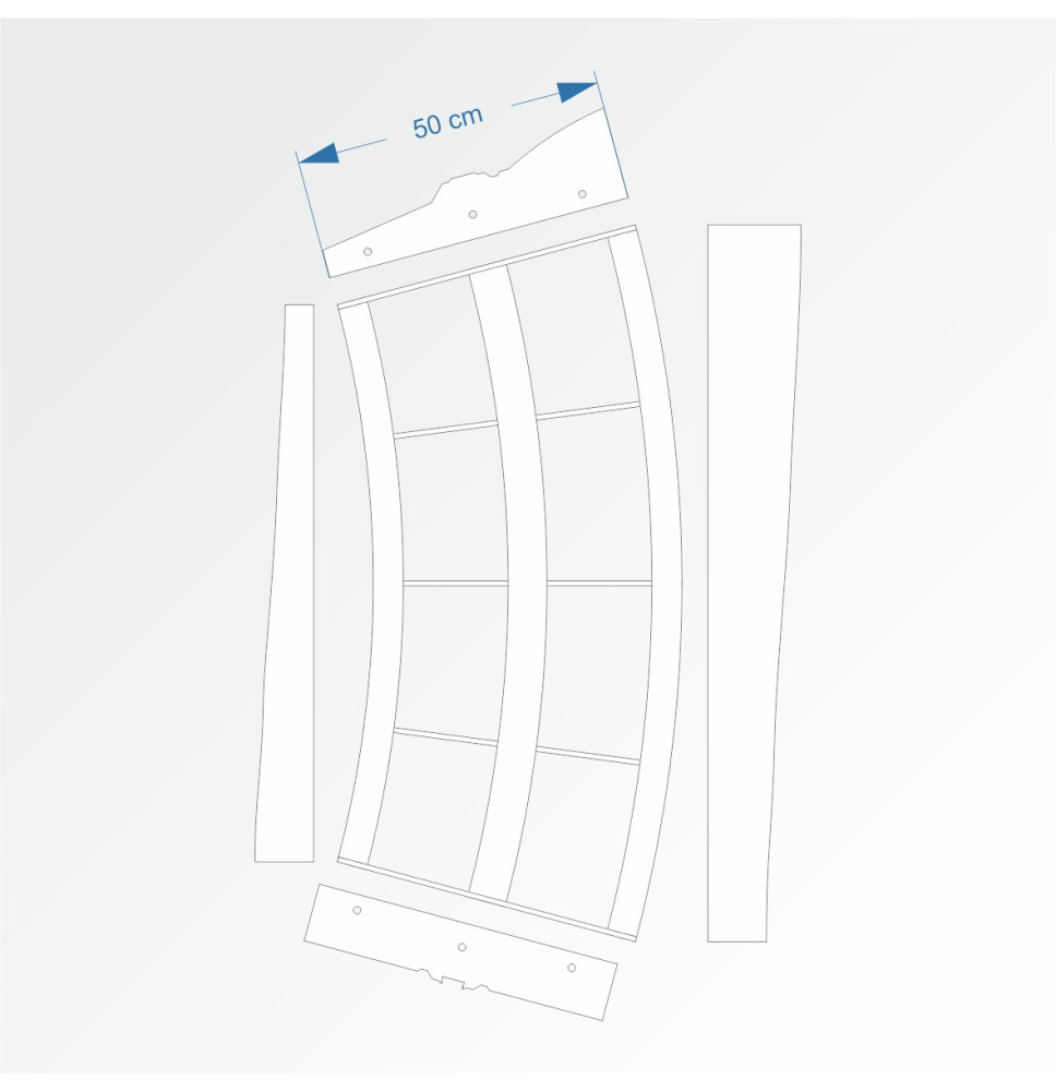 Modul obloukový rádius 200 cm 30°– čela B96 a F96