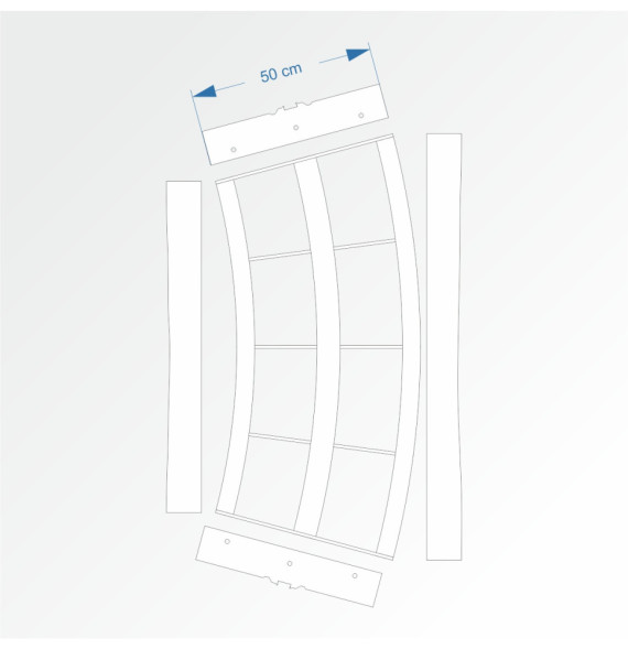Modul obloukový rádius 200 cm 30°– čela F96 a F96