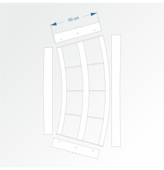Modul obloukový rádius 200 cm 30°– čela F96 a F96