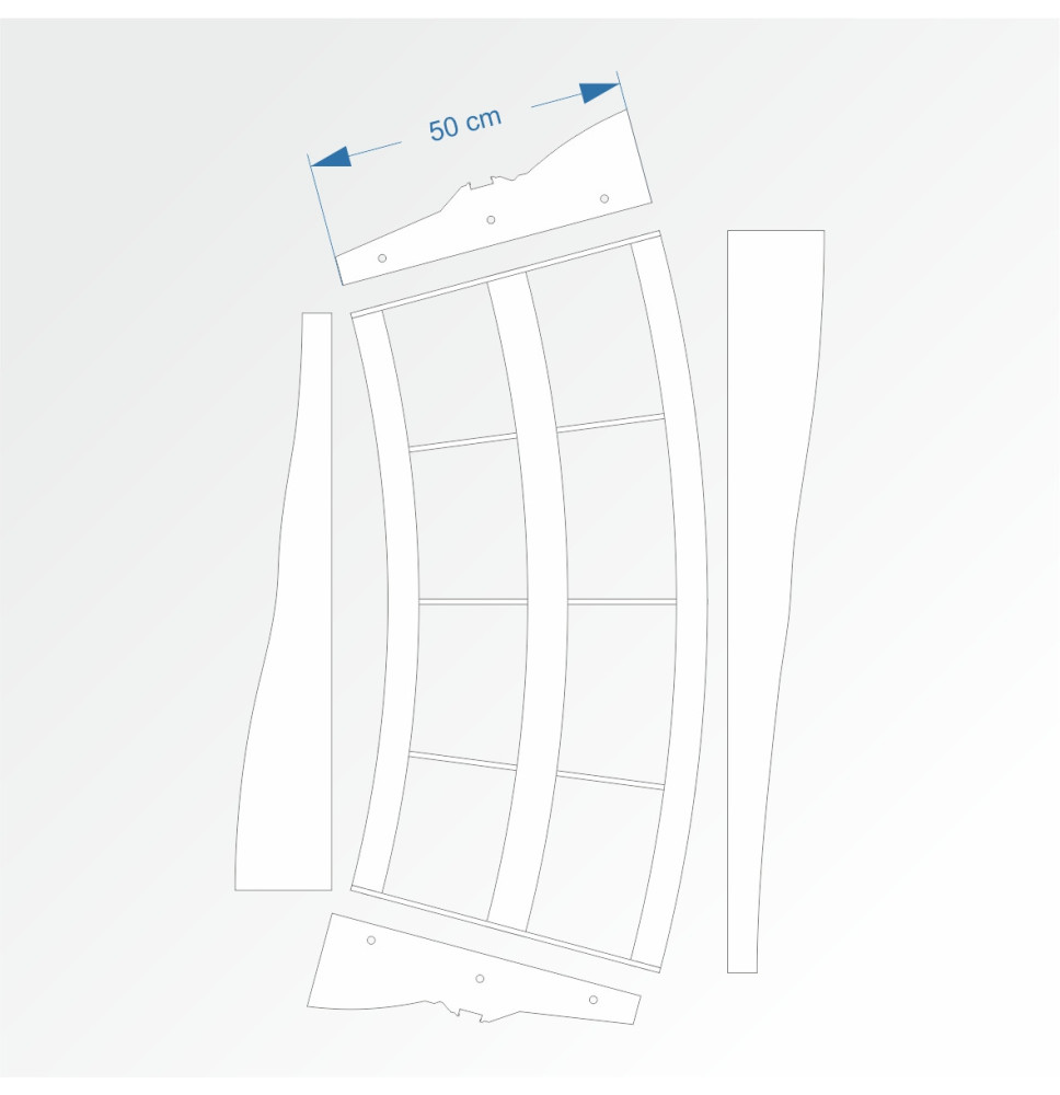 Modul obloukový rádius 200 cm 30°– čela B96 a B96