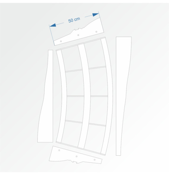 Modul obloukový rádius 200 cm 30°– čela B96 a B96