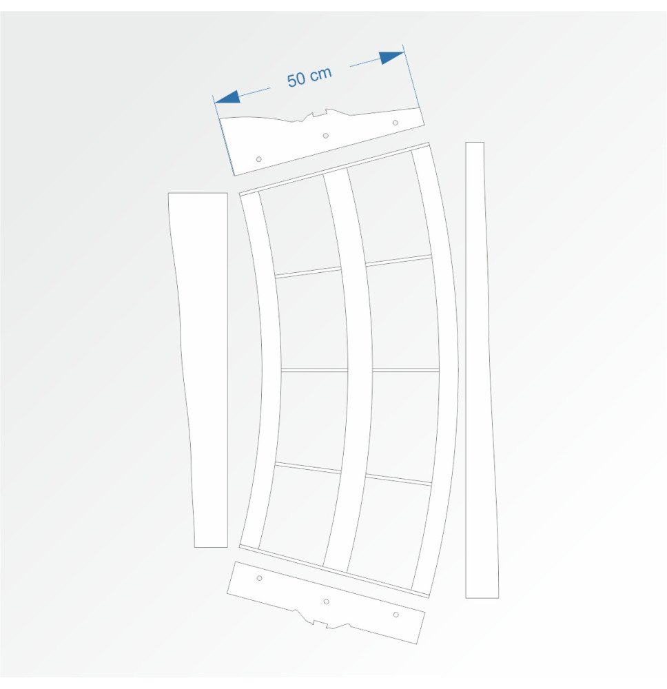 Modul obloukový rádius 200 cm 30°– čela B96 a E96