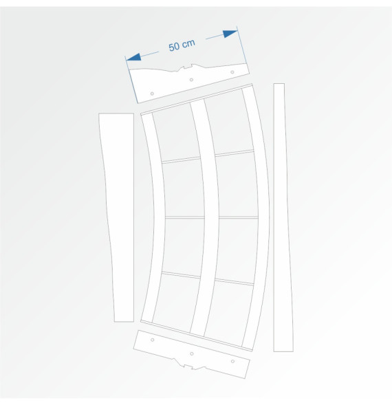 Modul obloukový rádius 200 cm 30°– čela B96 a E96