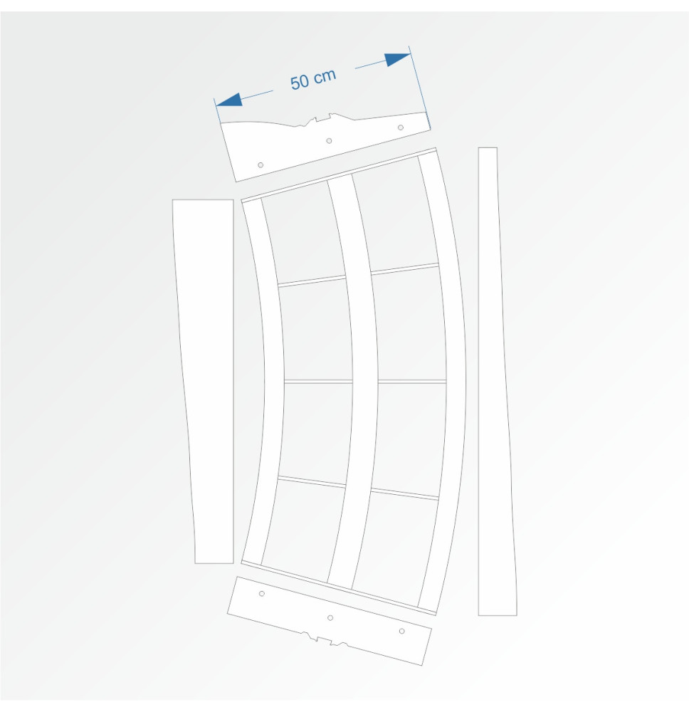 Modul obloukový rádius 200 cm 30°– čela B96 a F96