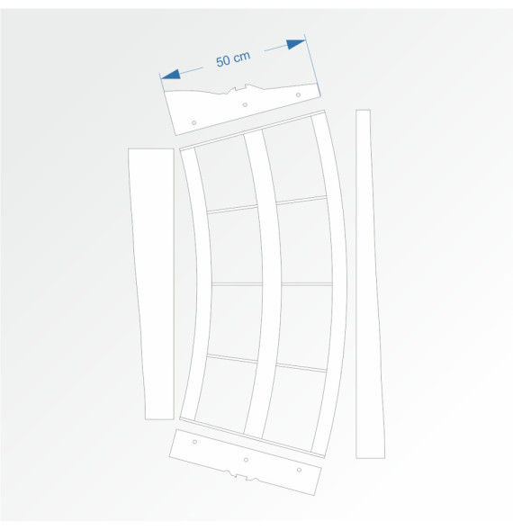 Modul obloukový rádius 200 cm 30°– čela B96 a F96
